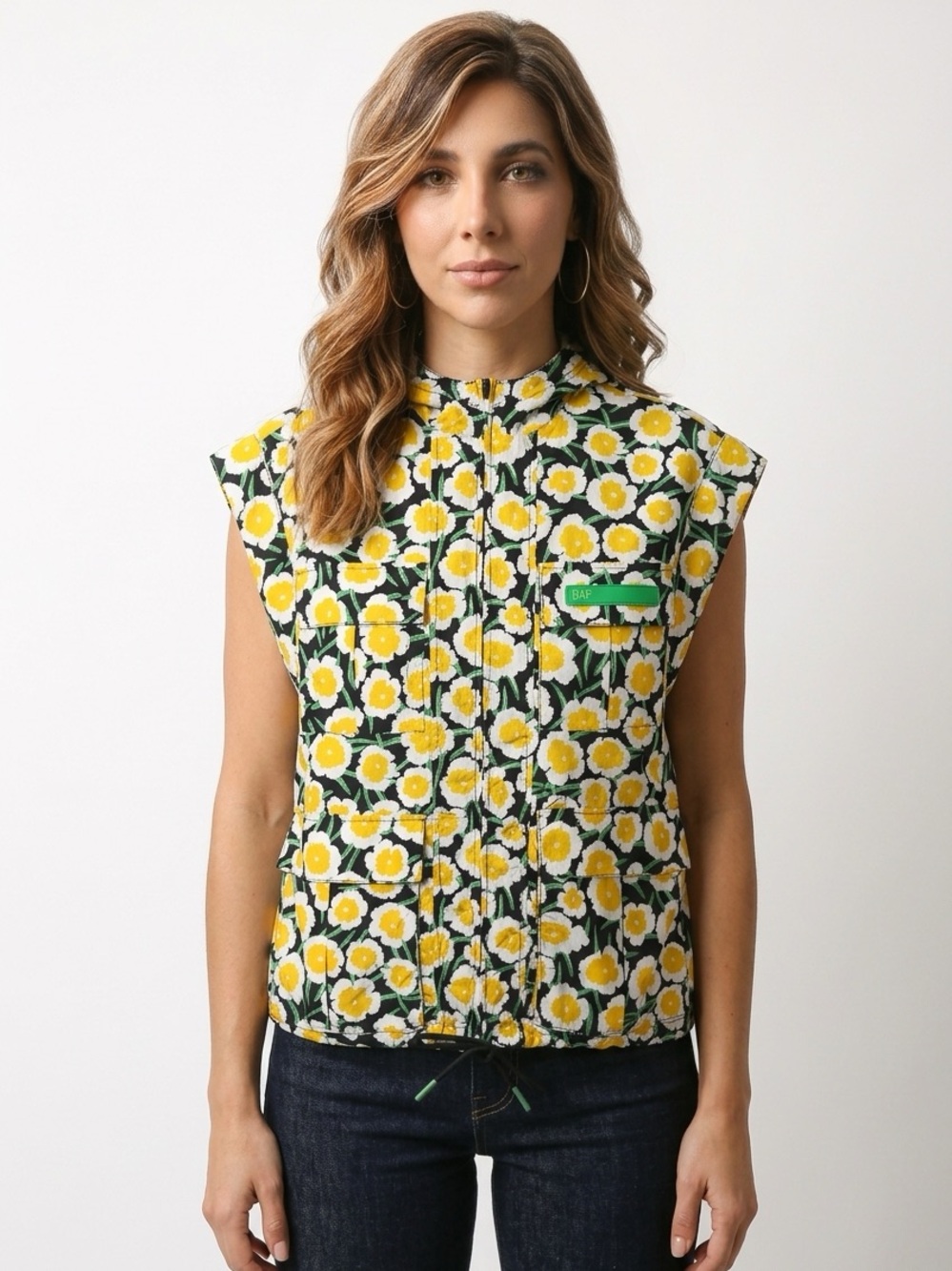 DIANE VON FURSTENBERG | NEW Floral Cap Sleeve Zip Front Jacket Women’s Size XXS